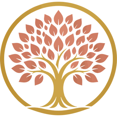 Logotipo de Familia Legacy Group: árbol dentro de un círculo dorado