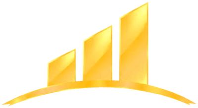 Isotipo dorado de Feliciano's: tres barras ascendentes